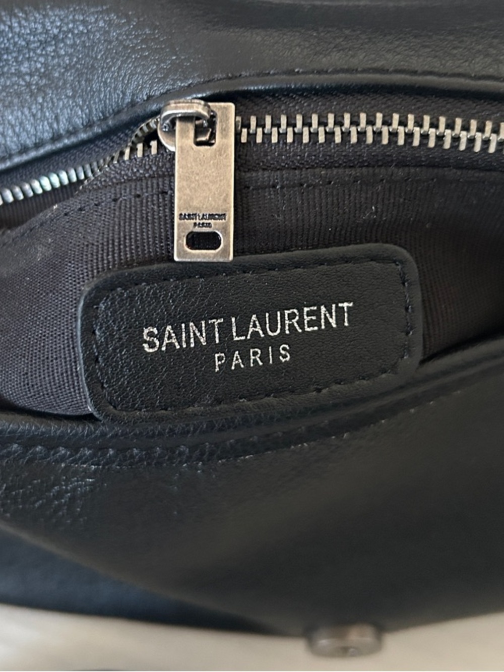 Beautiful Black Pebbled Leather Crossbody with Silver Logo - Picture 12 of 15